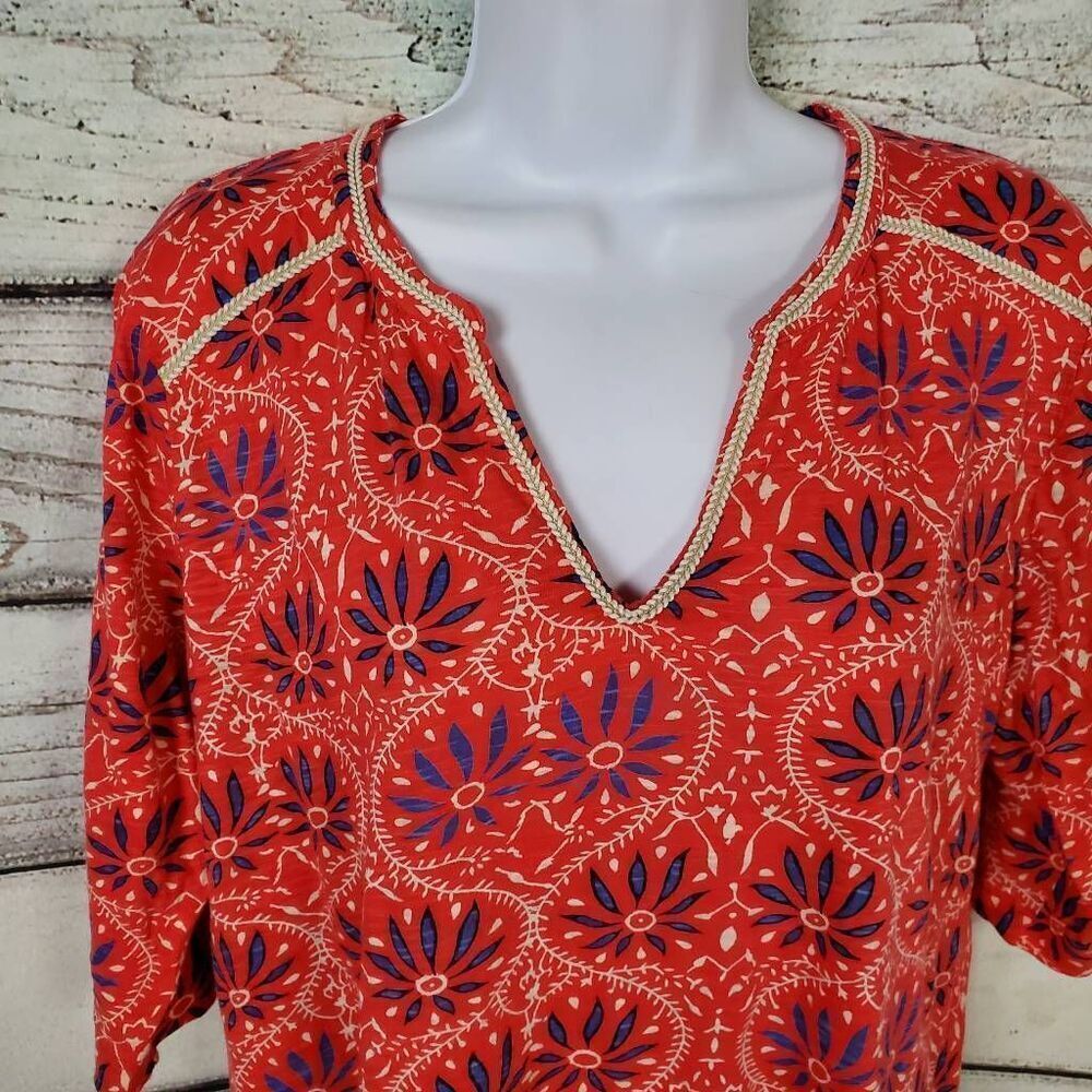 Lucky Brand Women’s Red Boho Floral Tunic Top XL - Picture 4 of 5